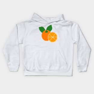 Oranges Fruit Pixel Art Kids Hoodie